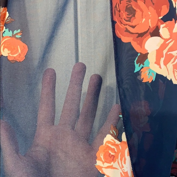 Shear Open Floral Kimono - Picture 3 of 4